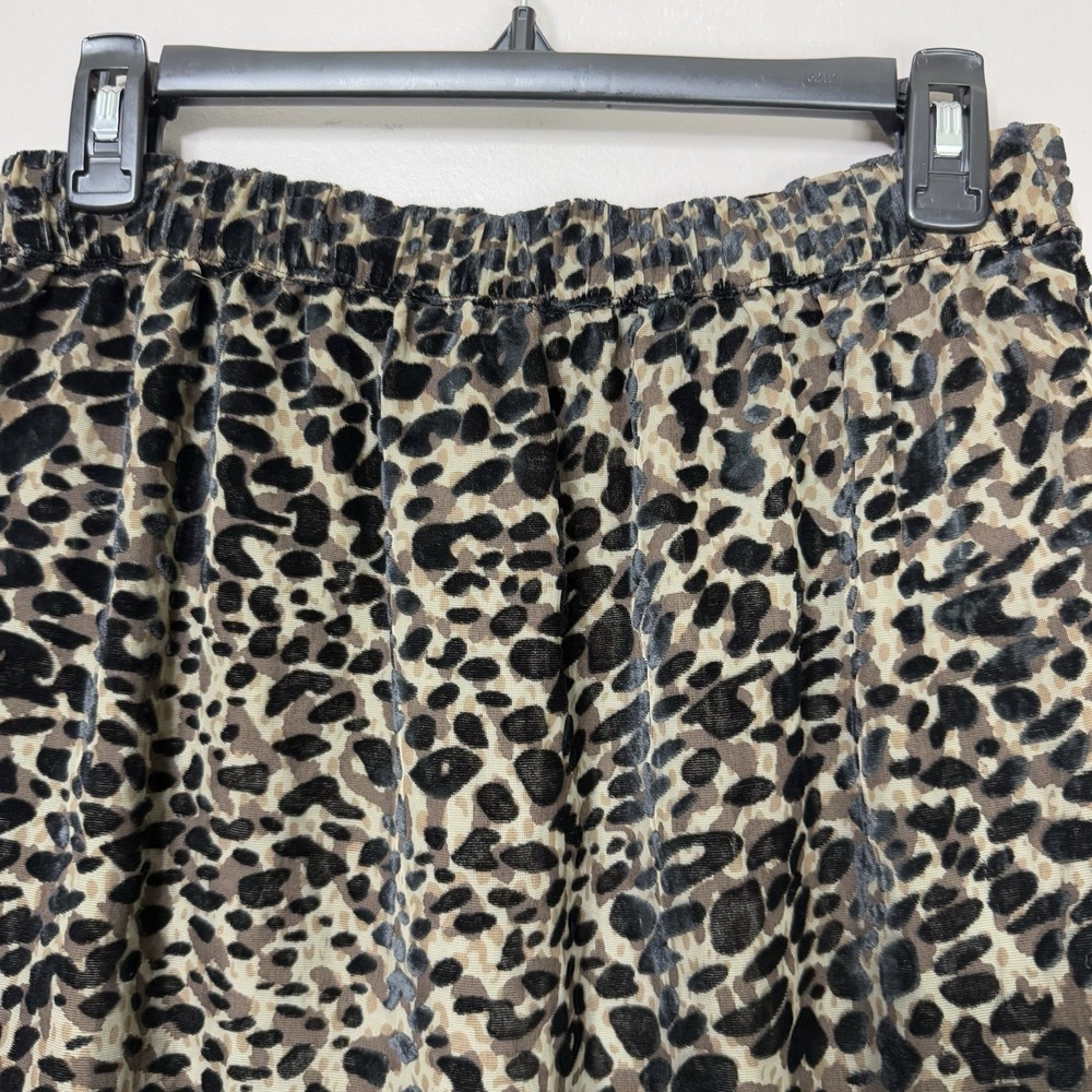 Rachel Zoe Women's Sz S Leopard Burnout Velvet Faux Wrap Ruffle Midi Skirt Black - Picture 8 of 16